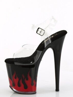 Light-Up 8" Stiletto Platforms | 4" Flickering Flame LED Festival Shoes